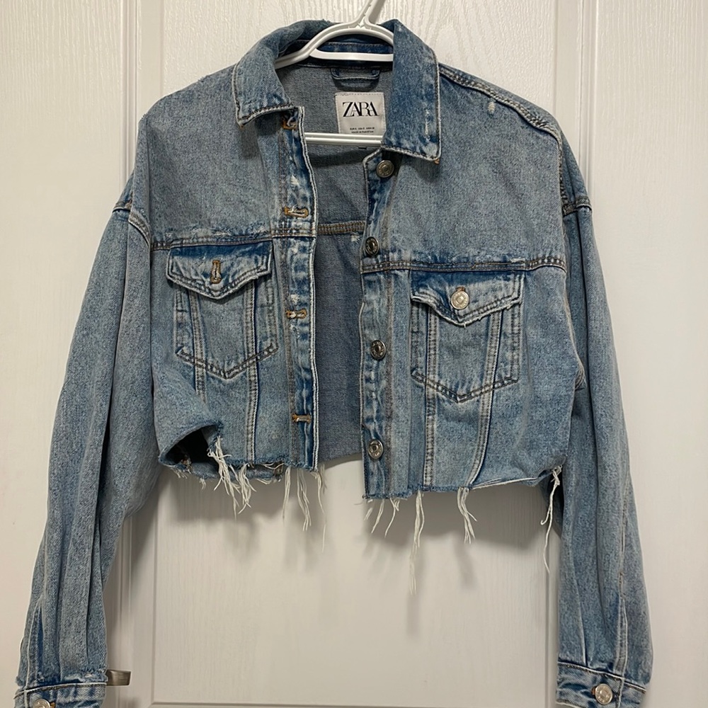 Zara Cropped Denim Jacket